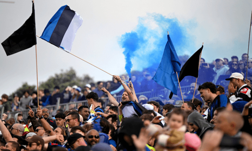 The Port, Auckland FC, at Go Media Stadium for the new side’s first game. (Photo: Hannah Peters/Getty Images) 
