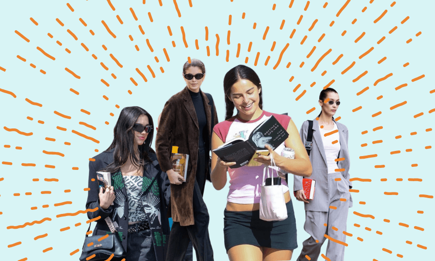 Celebrities snapped with books.