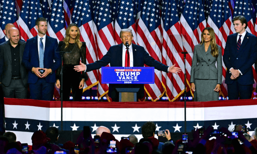 Donald Trump speaks at the West Palm Beach Convention Center in West Palm Beach, Florida (Photo: JIM WATSON/AFP via Getty Images) 
