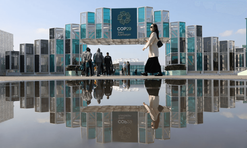 Cop29 in Baku. (Photo: Hollie Adams/Bloomberg via Getty Images) 
