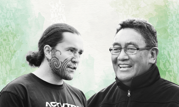 Eru Kapa-Kingi and Hone Harawira (Design: Liam Rātana) 
