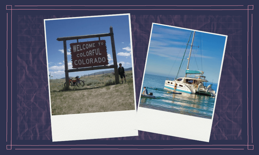 Low carbon travel is possible, and for those who do it, preferable. (Photos supplied, additional design by The Spinoff)