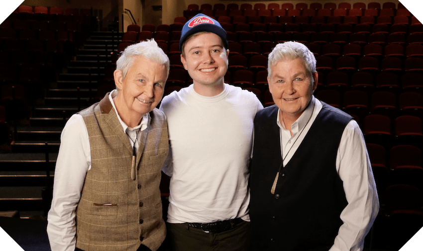 Harry Wynn and the Topp Twins. (Photo: Supplied) 
