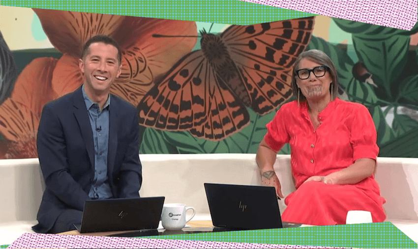 Chris Chang and Jenny May Clarkson return to Breakfast (Screengrab: TVNZ) 
