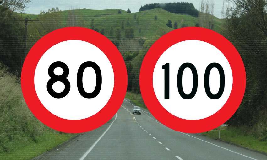 The speed limit on at least 38 sections of the state highway network are going back up to 100kp/h. (Image: The Spinoff).