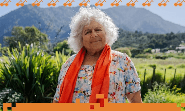 Miriam Margolyes in New Zealand (Image: Sky) 
