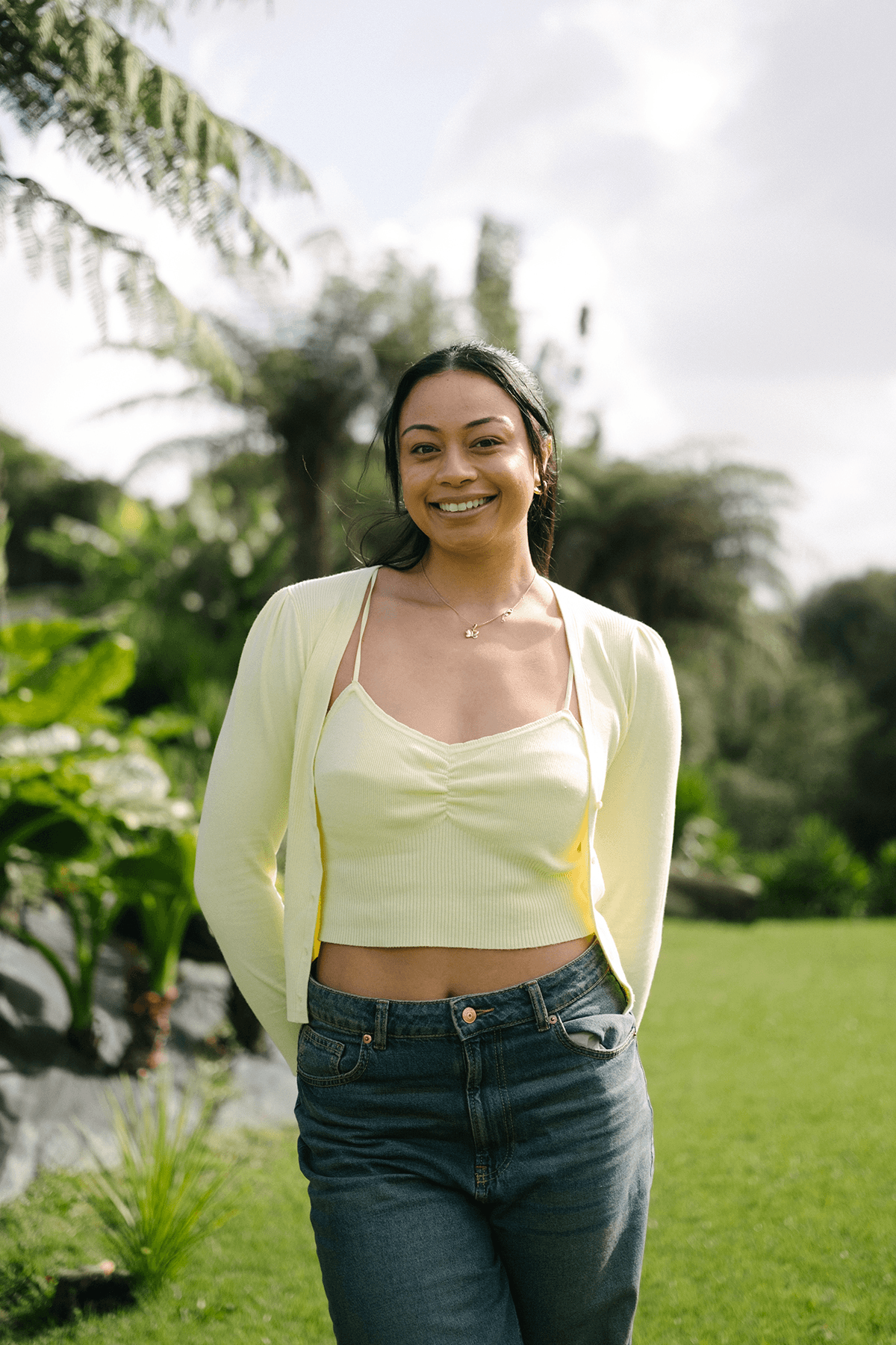 Symone Tafuna’i stand outside smiling