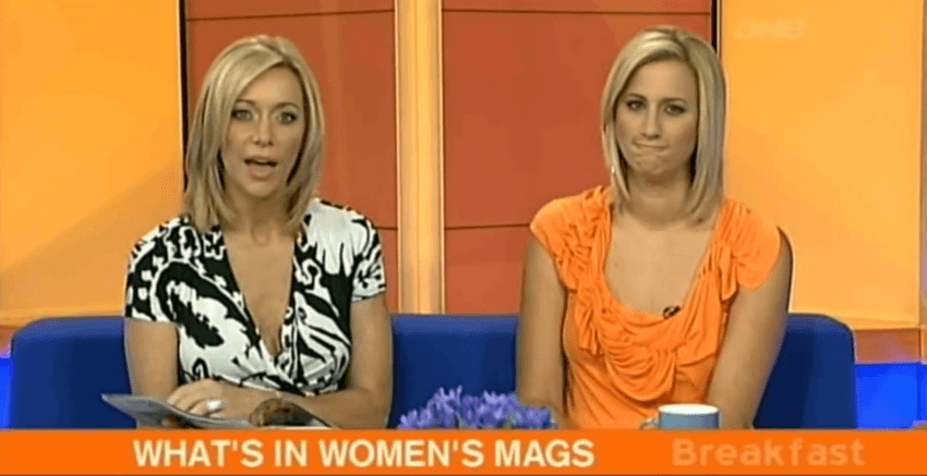 A screenshot of Ali Mau and Pippa Wetzel co-hosting Breakfast in 2010. 