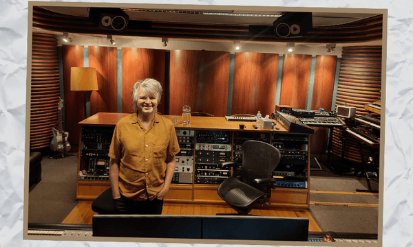 Neil Finn in the Studio A control room. Photo: Toby Manhire 
