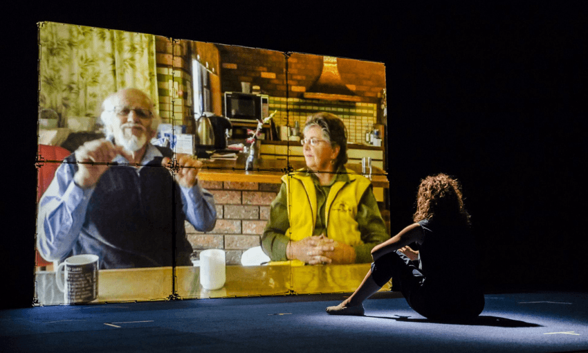 Jodee Mundy live translating a part of an interview with her deaf parents. (Photo: Supplied). 
