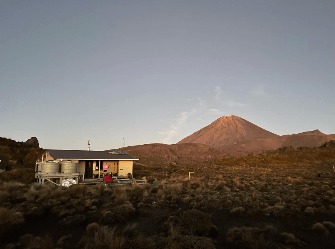 Oturere Hut in the shadow of Ngauruhoe maunga