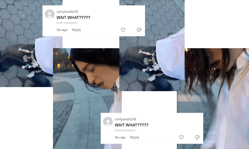 Screenshots of Lorde walking and wearing jeans with a comment overlaid saying "WAIT WHAT???"