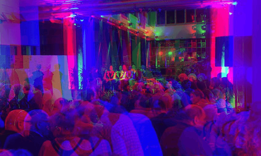 Panellists and locals gather at Allen Street's The Exchange for the third Vision for Wellington public meeting.