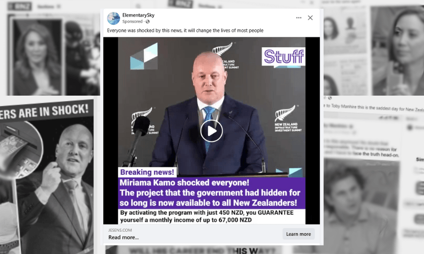 Christopher Luxon* promoting a financial scam on Facebook 
