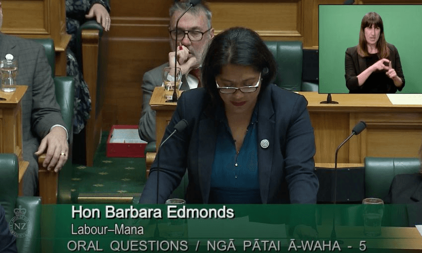 Labour MP Barbara Edmonds reads a question in the House.