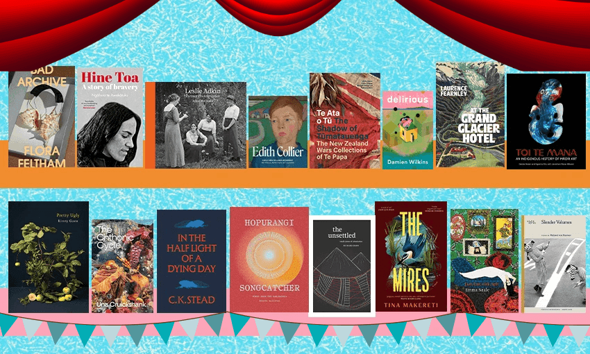 All the finalists in this year’s Ockham New Zealand book awards. Image: Tina Tiller/Claire Mabey.  
