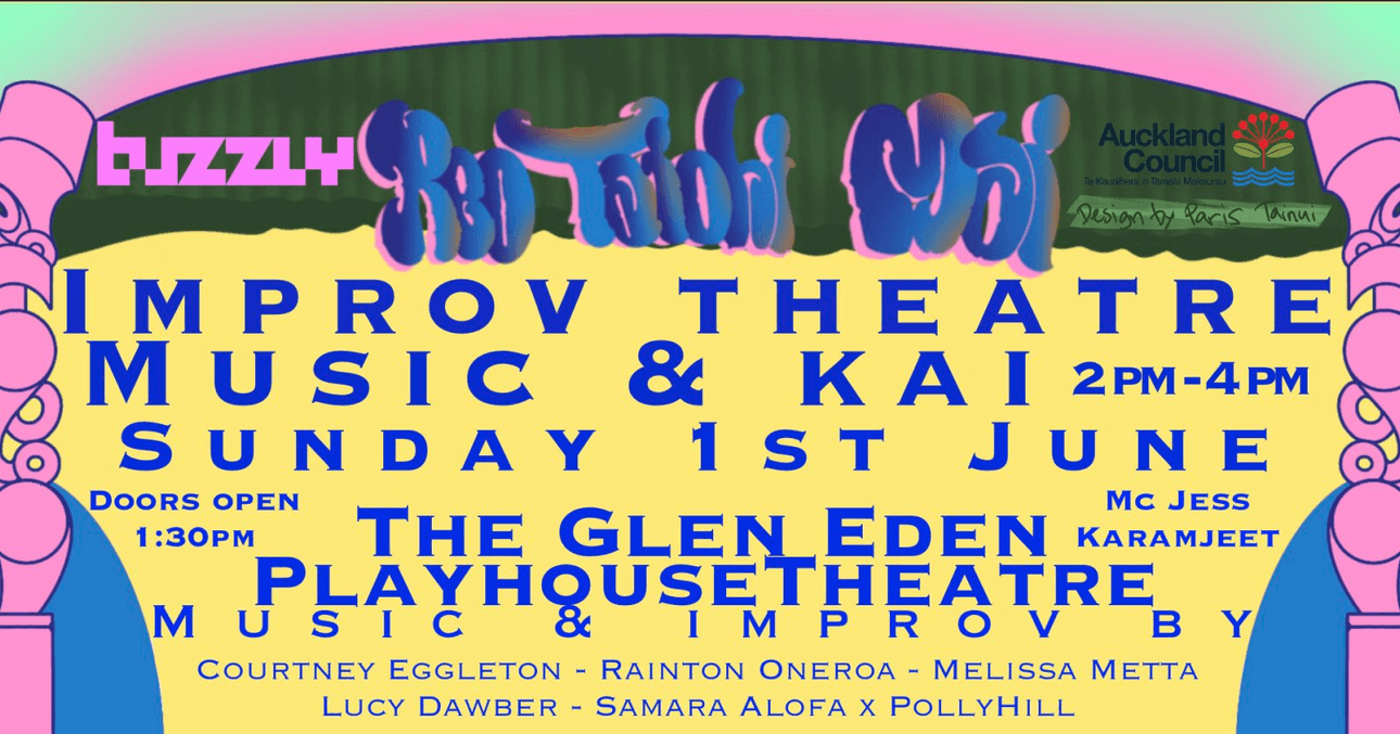 colourful poster for improv theatre event