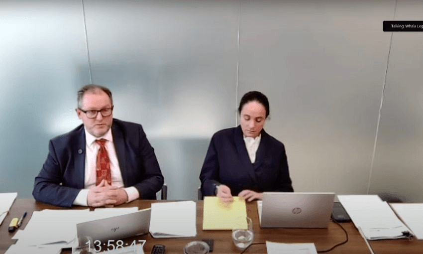 Whaia Legal's Jamies Ferguson presents over livestream for the Waitangi Tribunal
