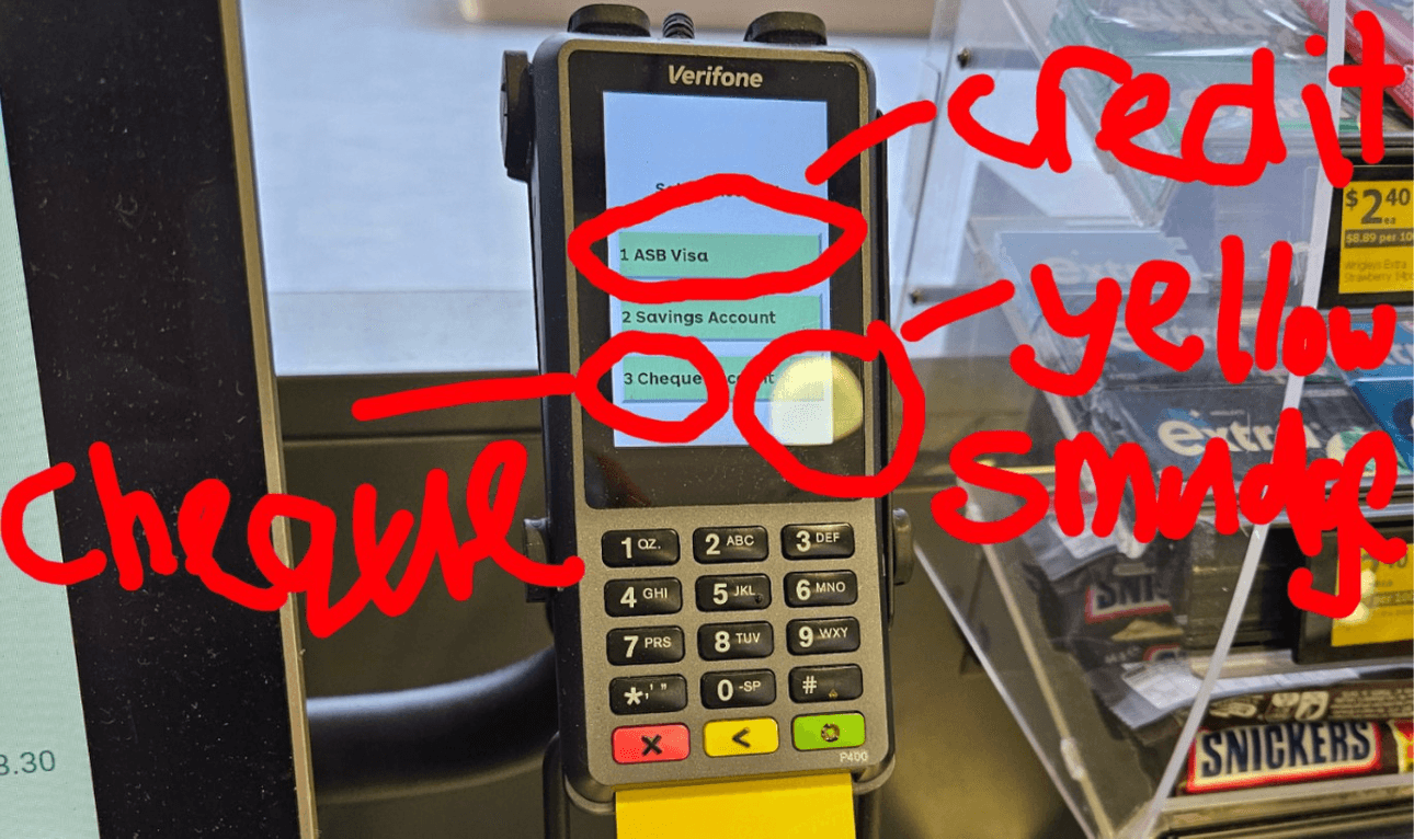 The new EFTPOS layout