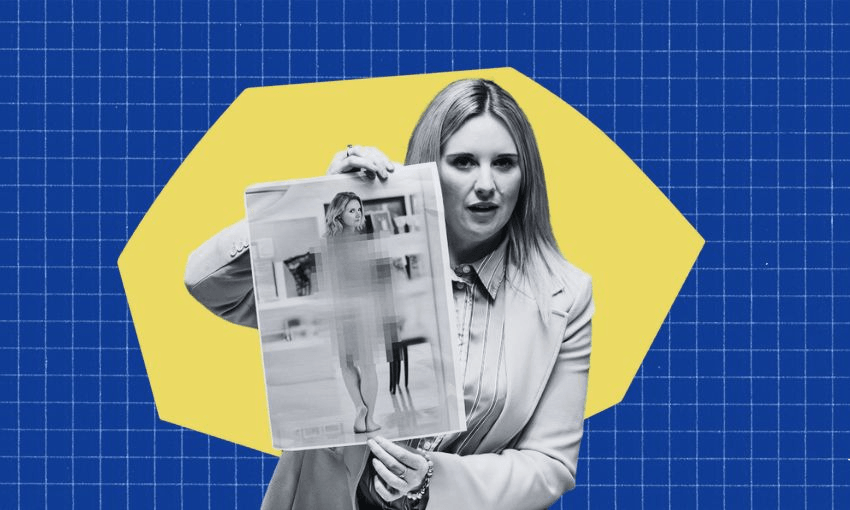 Act MP Laura McClure has proposed a member’s bill that would criminalise the creation and sharing of pornographic deepfakes (Photo: Act Party, design: The Spinoff) 
