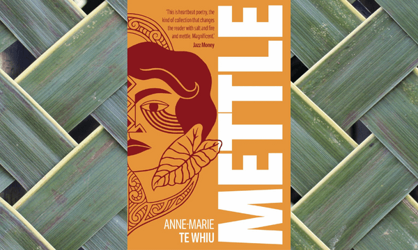 Flax woven and then the cover of a book called Mettle on top.