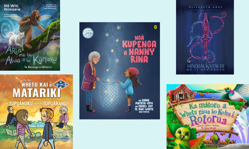 Te Kura Pounamu finalists' covers for 2025 awards. 