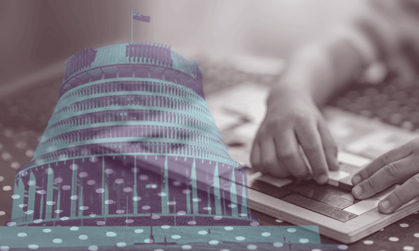 A child's hands arrange tiles on a puzzle, overlaid with a translucent image of a circular government building under a dotted pattern, blending themes of learning and governance.