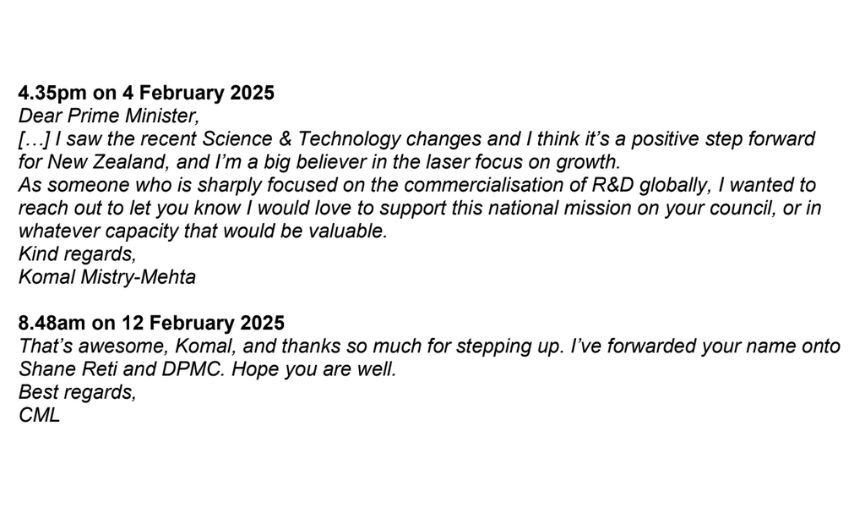 Texts between Luxon and Mistry-Mehta.