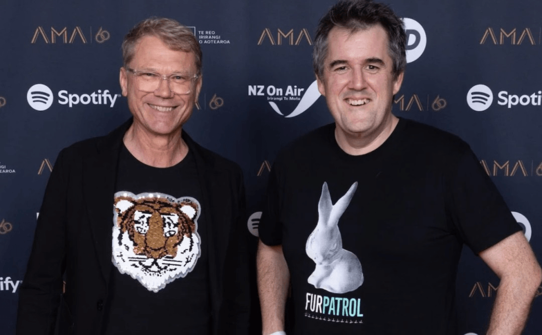 Chris Bishop with arts and culture minister Paul Goldsmith at the Aotearoa Music Awards