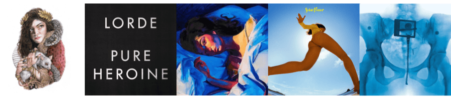 The five covers of Lorde's albums and EPs in chronological order