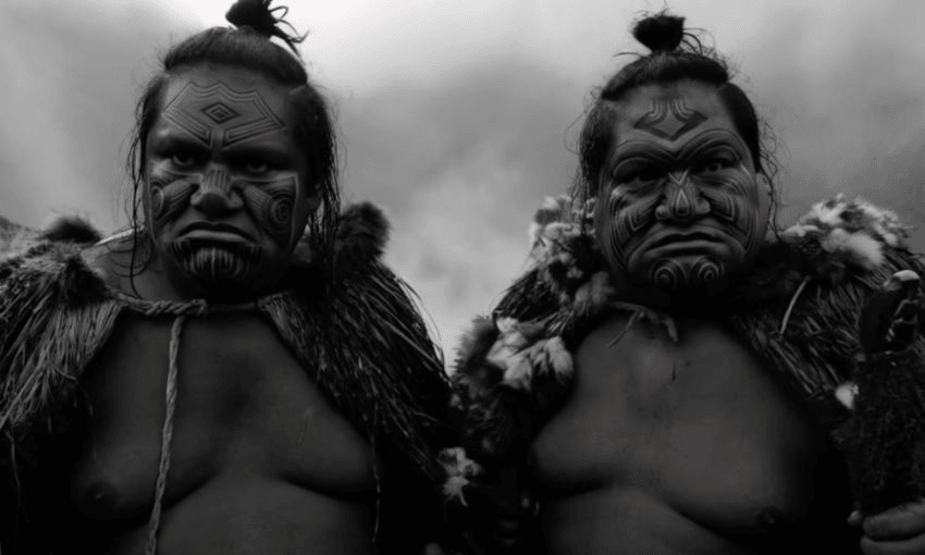A screenshot from the Hollywood Avondale PSA showing AI-generated Maaori with fake taa moko.