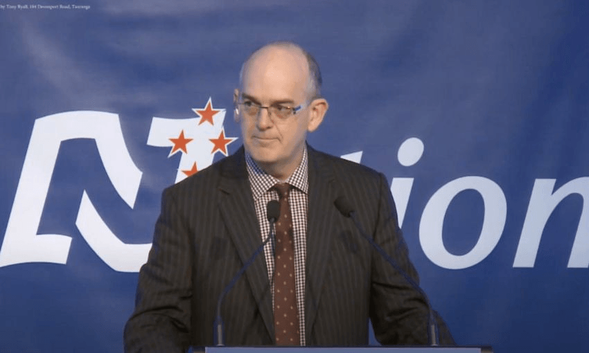 Tony Ryall makes a statement at the National Party 2013 conference.