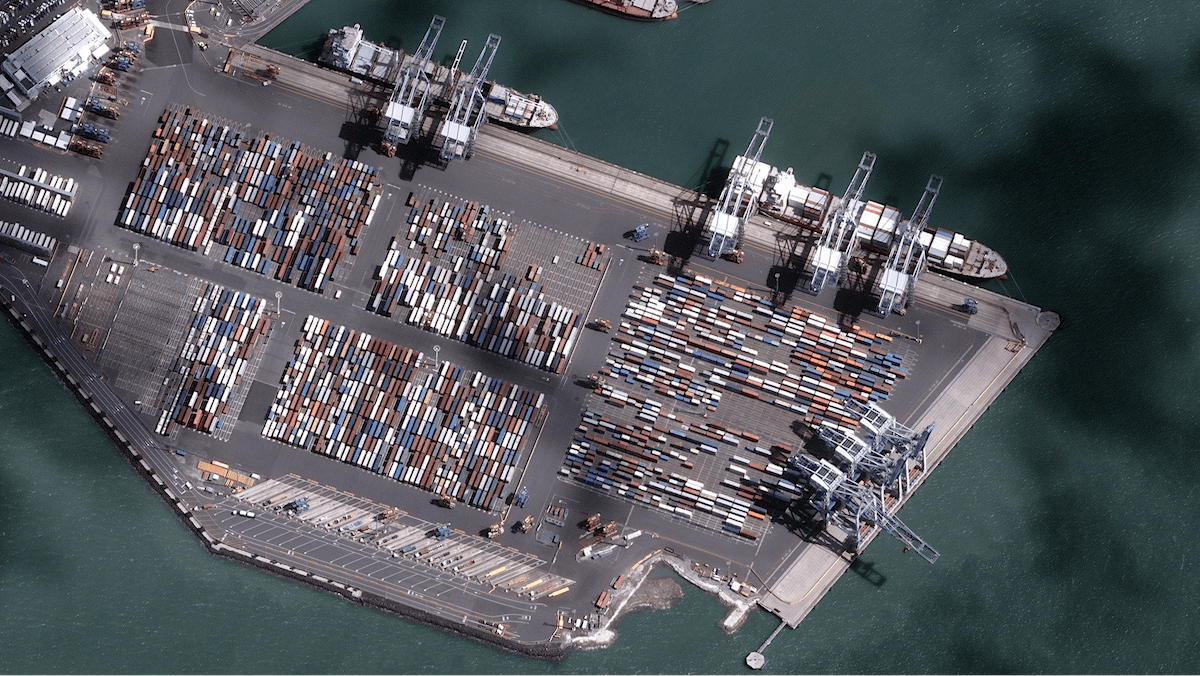 photo of Auckland ports from above