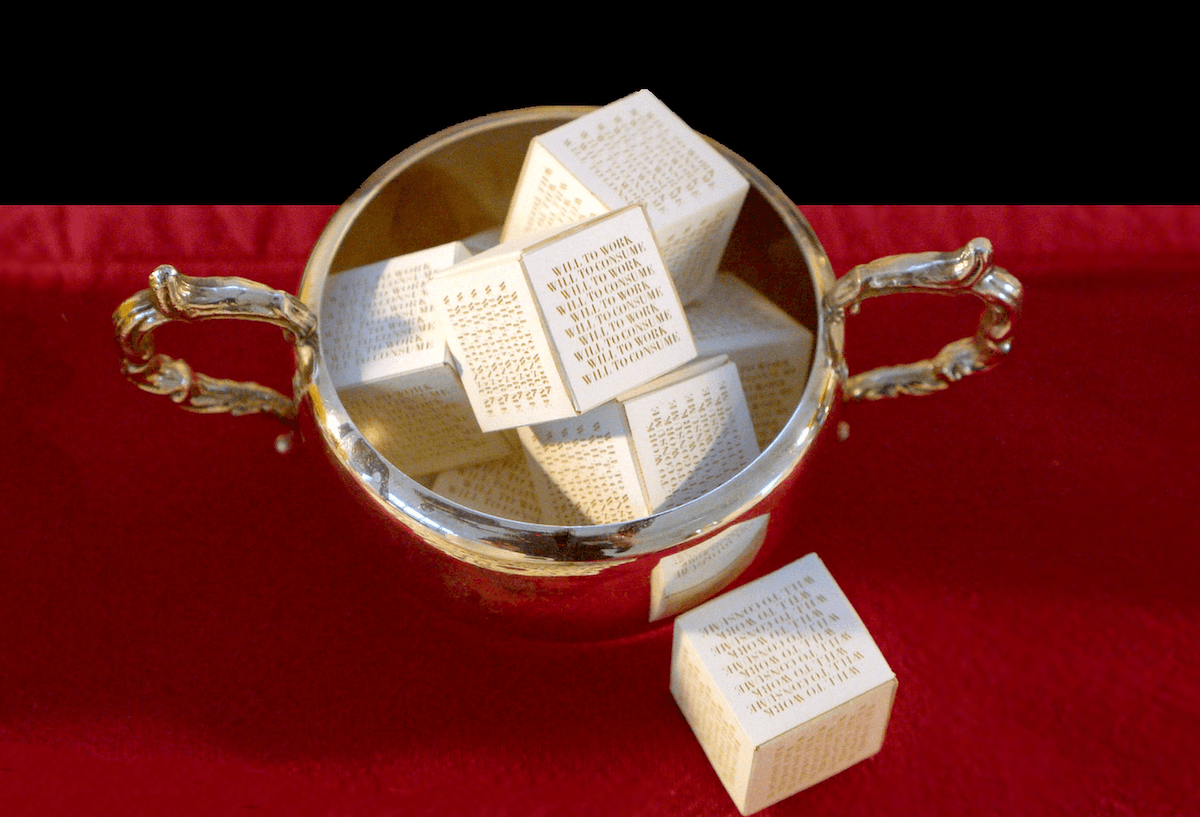 sugar bowl with fake sugar cubes