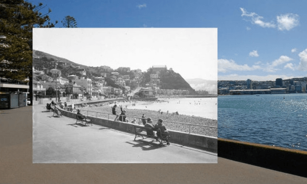 The heritage-scheduled Oriental Bay seawall. Image: WCC 
