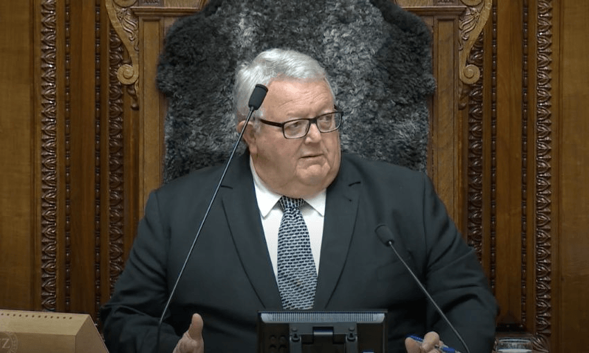 A screenshot from Parliament TV of speaker Gerry Brownlee.