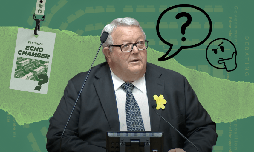 Gerry Brownlee, pictured trying to think of the many ways a standing order could be interpreted.  

