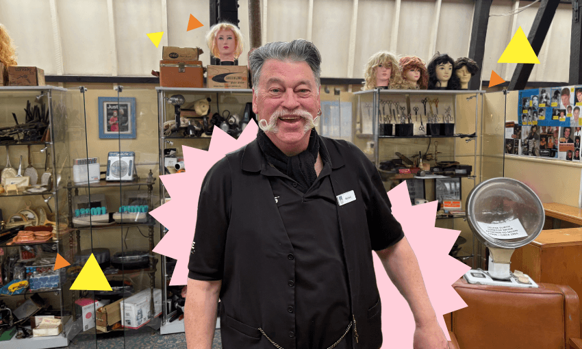 Michael Turner and his collection. (Image: Alex Casey / additional design: Tina Tiller) 
