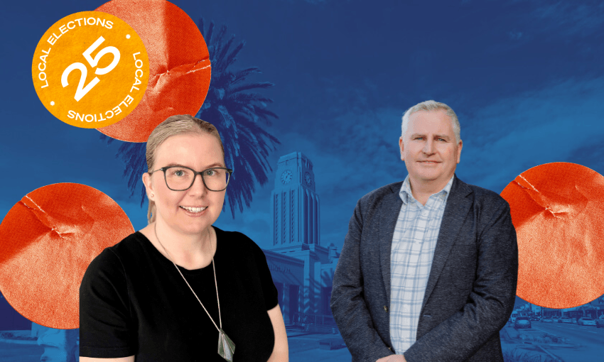 Linda Webb, left, a current councillor, and Jamie Cleine, right, the current mayor, have both put their names forward 
