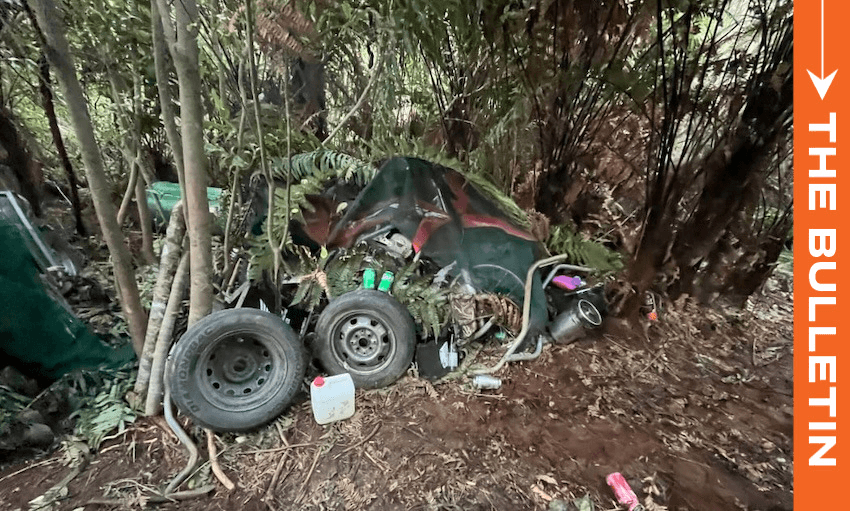 A photo of the makeshift campsite used by Tom Phillips and his children before his death. (Photo: NZ Police / Supplied) 
