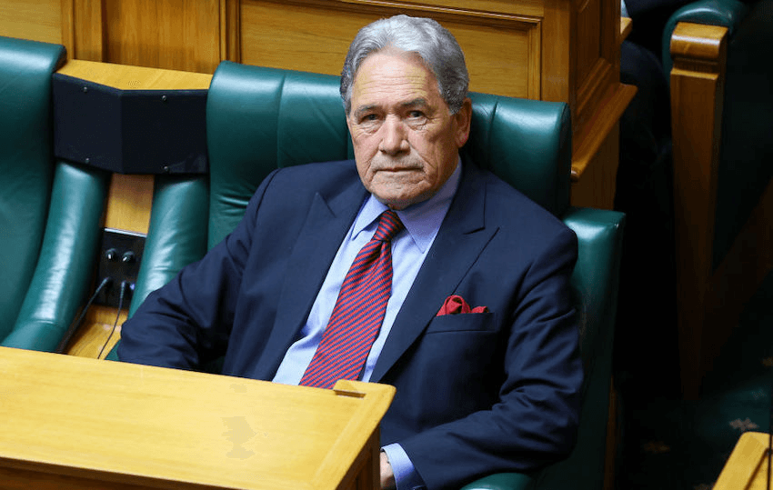 Winston Peters looks very unimpressed in parliament