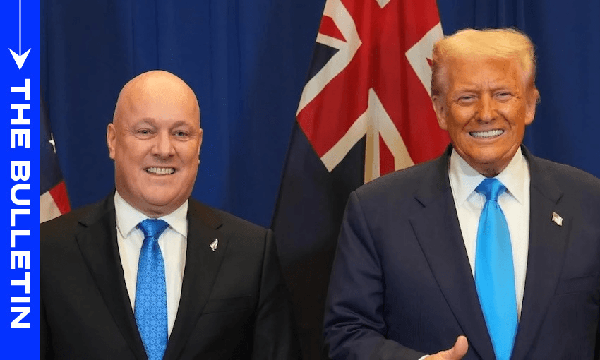 Christopher Luxon and Donald Trump smile for the cameras, October 30, 2025. (Photo: Prime Minister’s Office / Supplied) 
