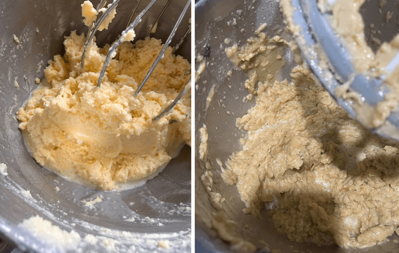 Photos sent to Abbey Macfie by other bakers show excess liquid when creaming the butter with sugar.