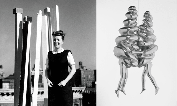 Louise Bourgeois and one of her works (Image credits below)  
