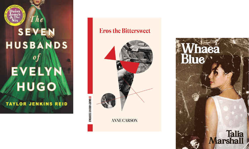 Three book covers descending. 