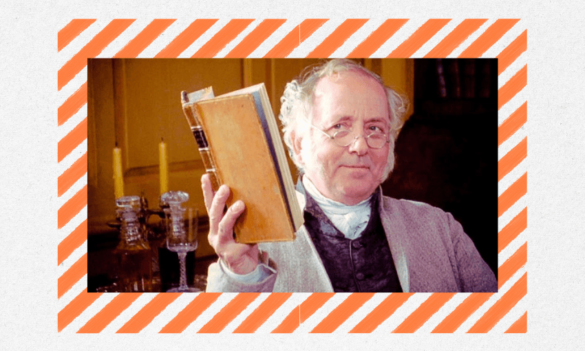 Mr Bennet doesn’t give a shit that he squandered his wife’s dowry and has five daughters to marry off. Image: a still from the BBC adaptation of Pride & Prejudice. 
