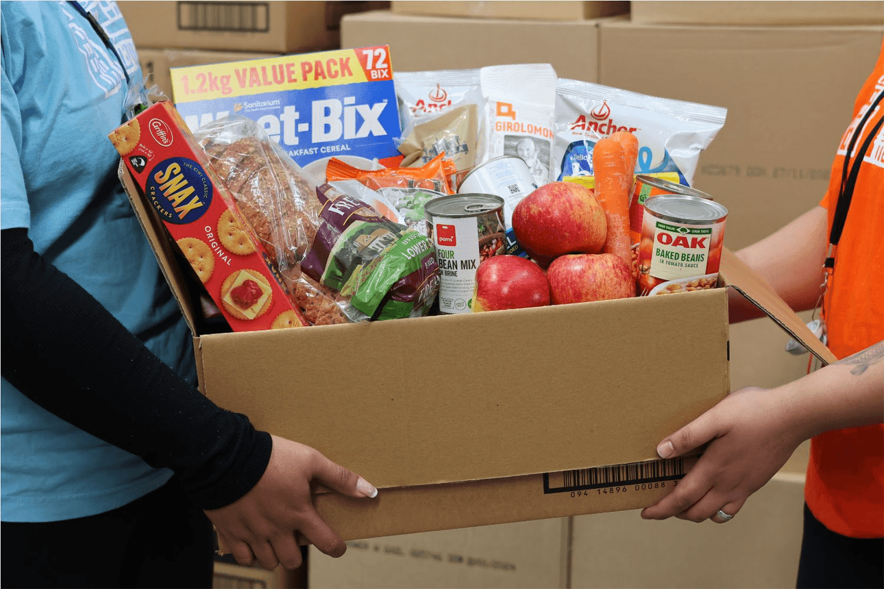 Auckland City Mission provides food parcels from its Grafton site as part of its support offering.