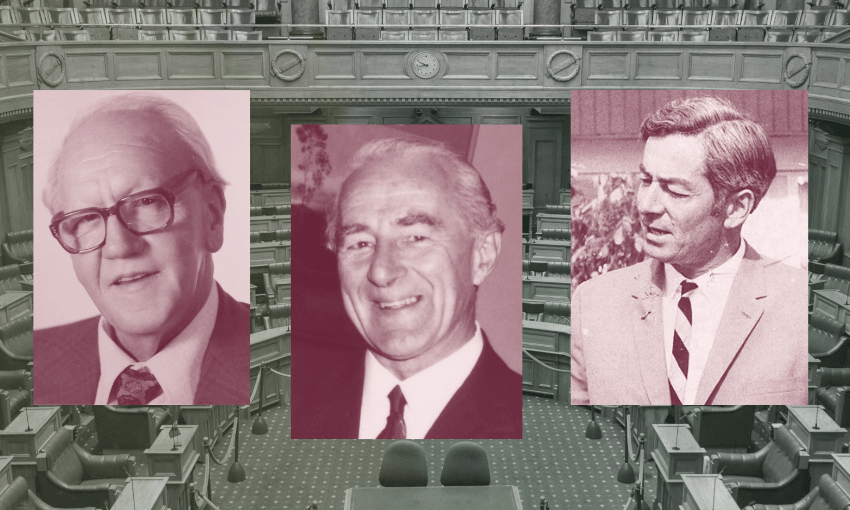 Norman Douglas, Jack Marshall and David Thomson, three of the politicians who participated in the Equal Pay Bill debate in 1972 
