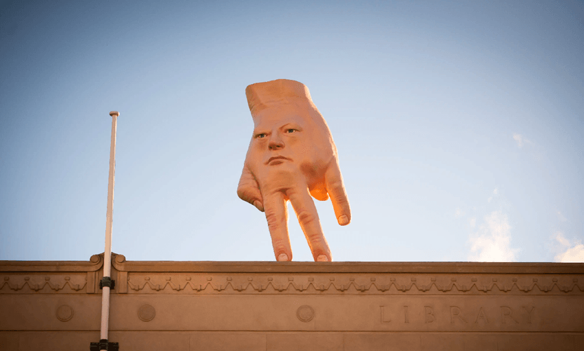 Ronnie van Hout’s Quasi, on the roof of City Gallery Wellington 
