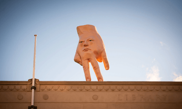 Ronnie van Hout’s Quasi, on the roof of City Gallery Wellington 
